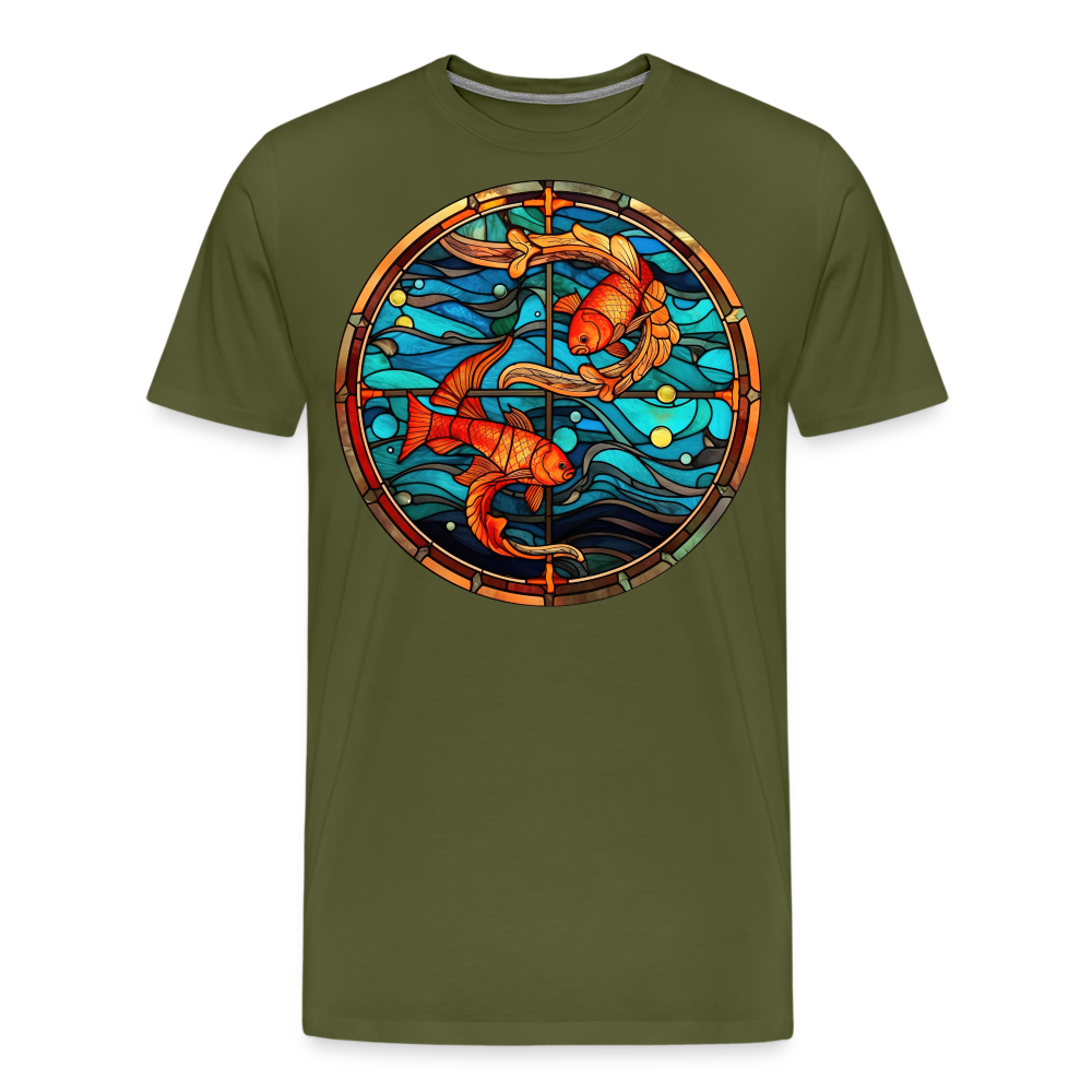 Men's Mosaic Pisces Premium T-Shirt - olive green