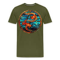 Thumbnail for Men's Mosaic Pisces Premium T-Shirt - olive green