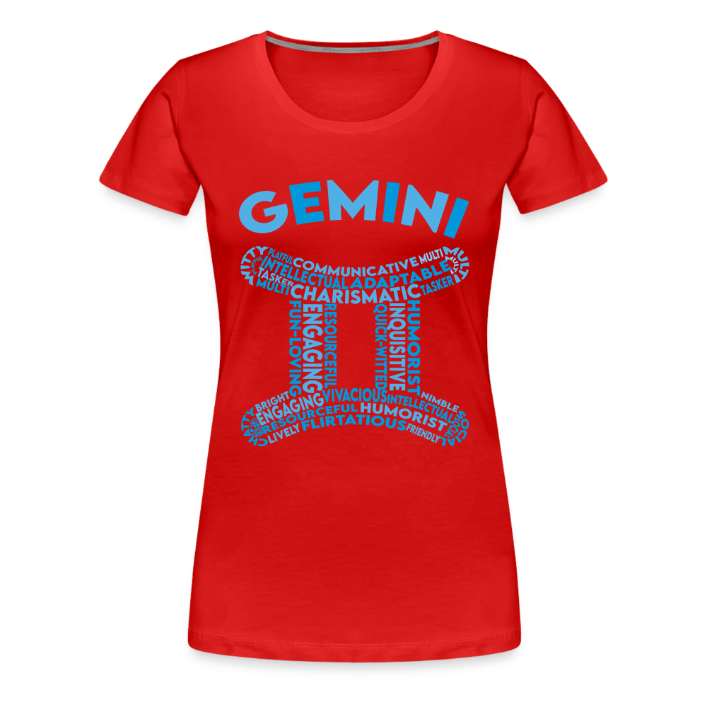 Women's Power Words Gemini Premium T-Shirt - red