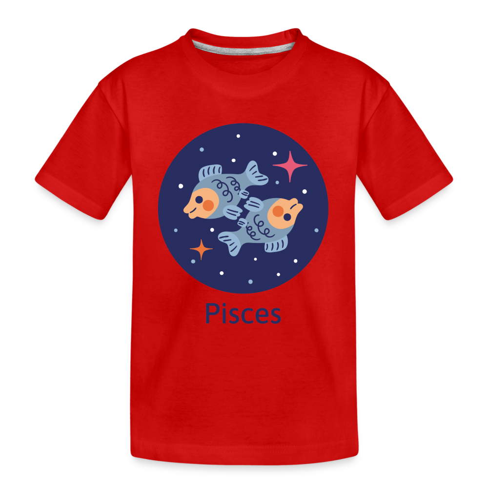 Kid’s Bluey Pisces Premium Organic T-Shirt - red