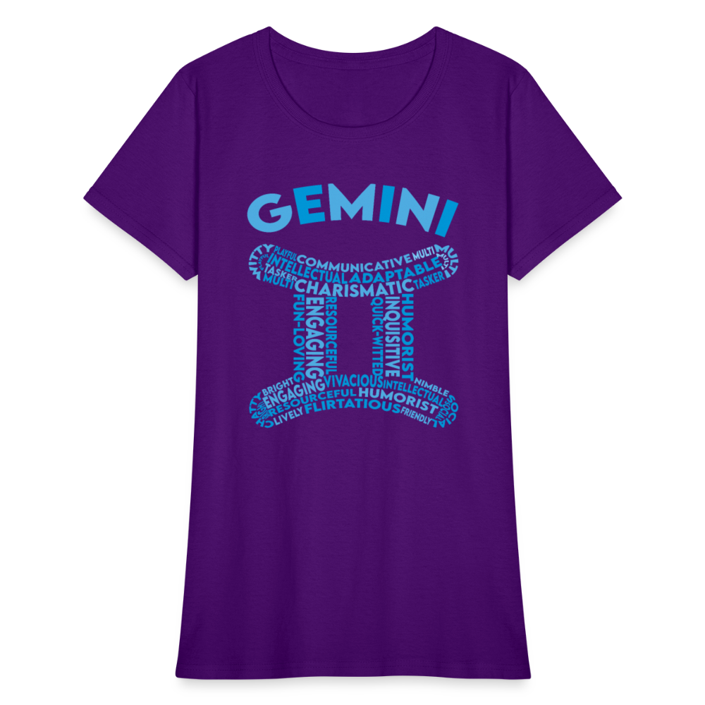 Women's Power Words Gemini T-Shirt - purple