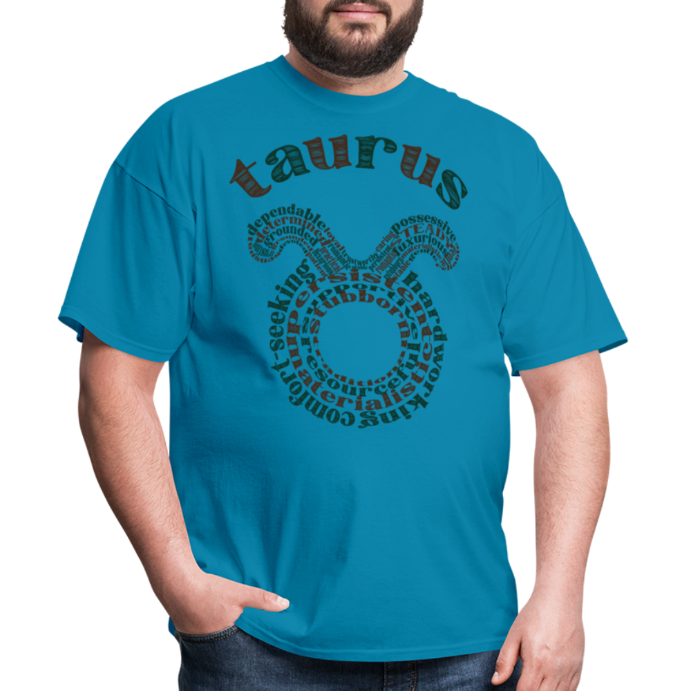 Men's Power Words Taurus Classic T-Shirt - turquoise