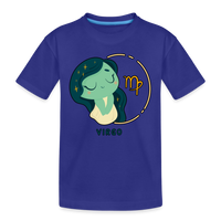 Thumbnail for Kid’s Cartoony Virgo Premium Organic T-Shirt - royal blue