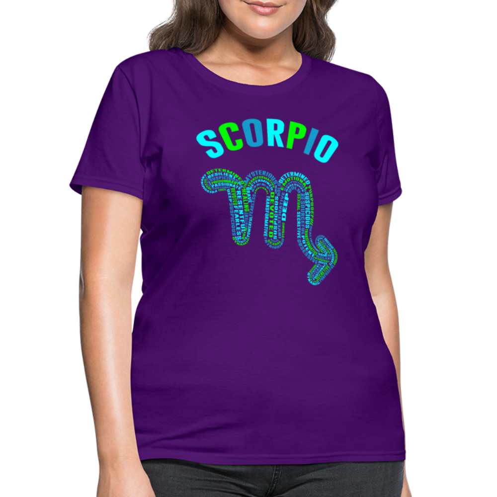 Women's Power Words Scorpio T-Shirt - purple