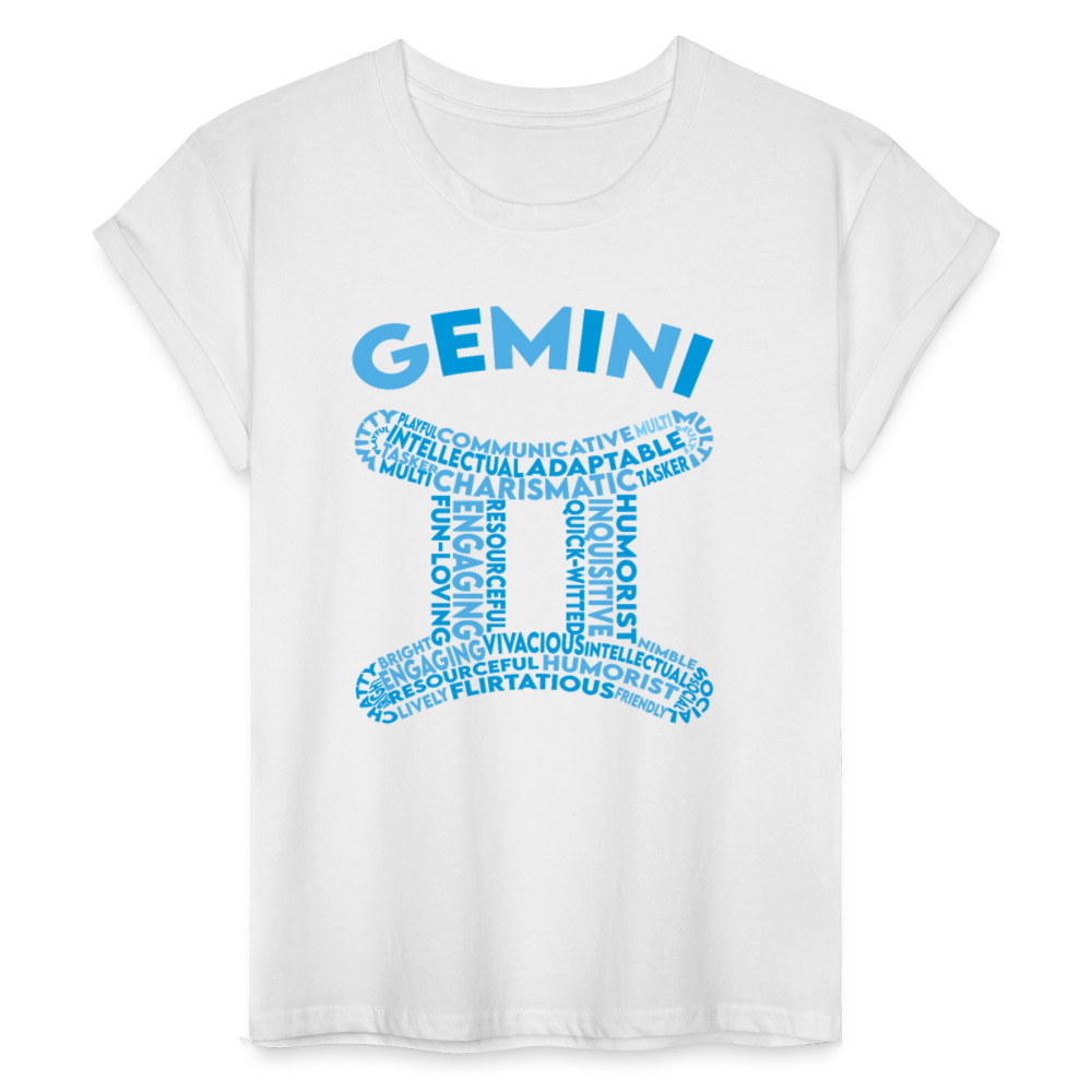 Women's Power Words Gemini Relaxed Fit T-Shirt - white