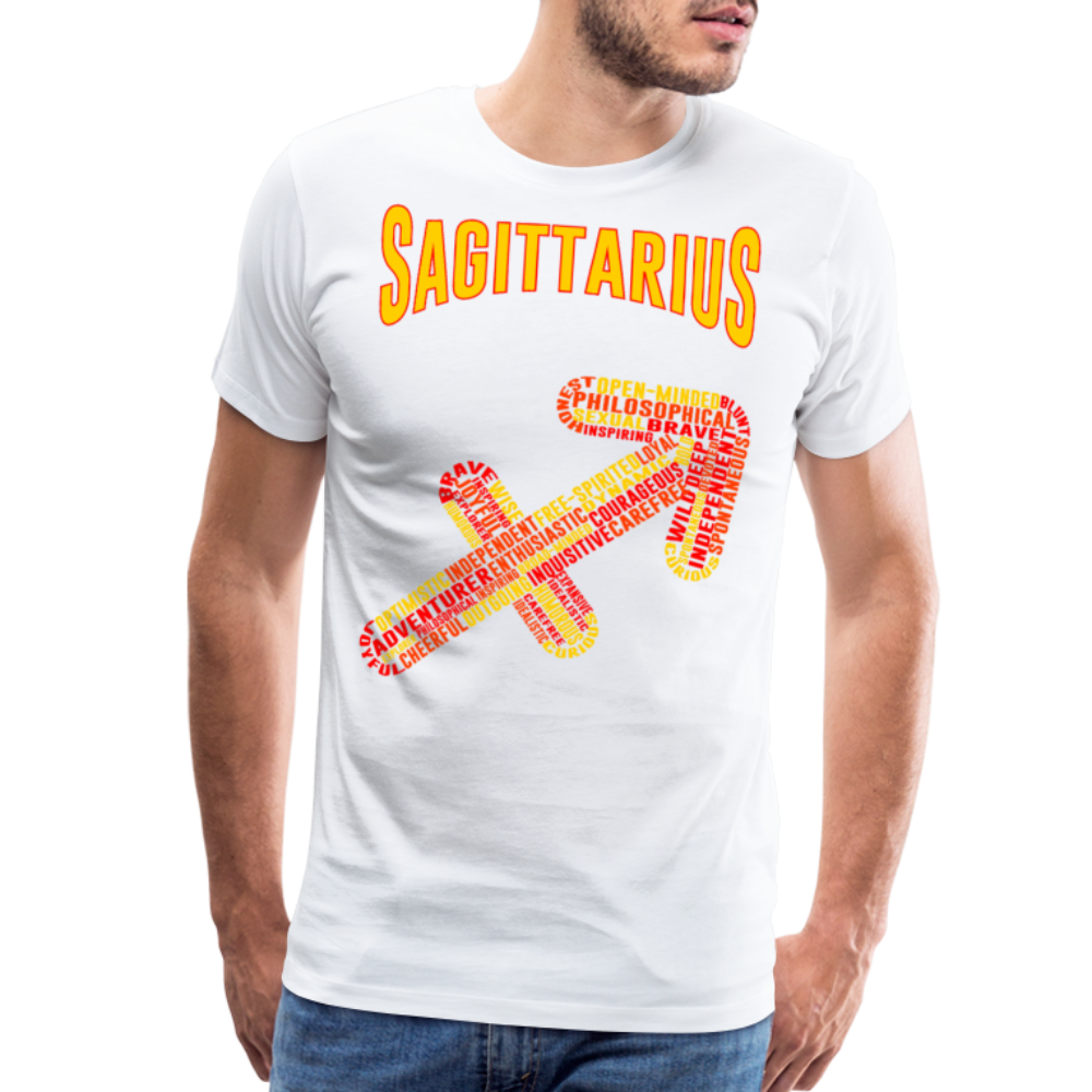 Men's Power Words Sagittarius Premium T-Shirt - white