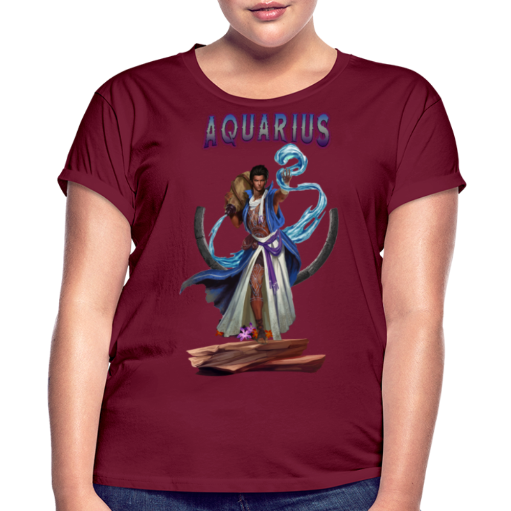 Women's Aquarius Relaxed Fit T-Shirt - burgundy