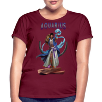 Thumbnail for Women's Aquarius Relaxed Fit T-Shirt - burgundy