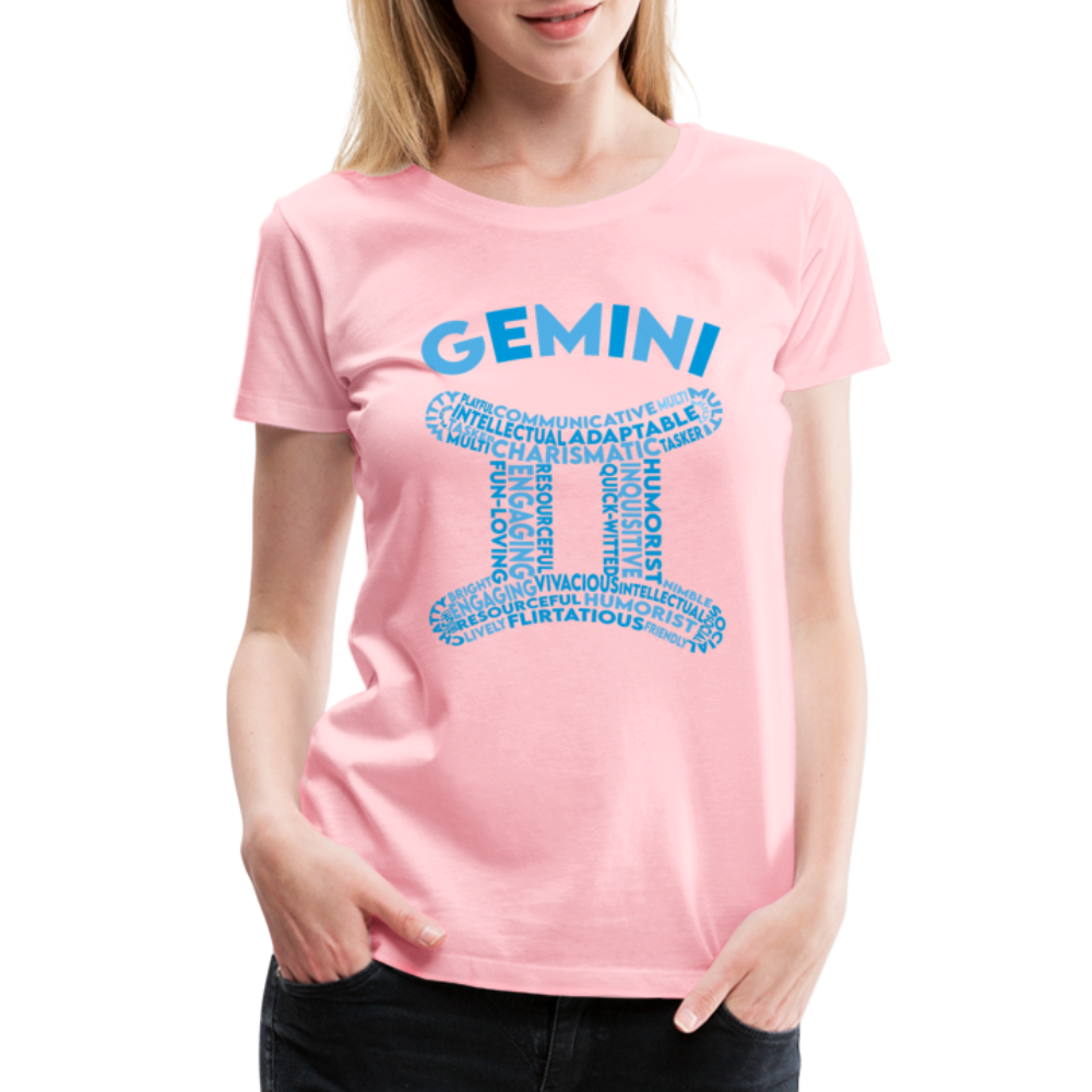 Women's Power Words Gemini Premium T-Shirt - pink