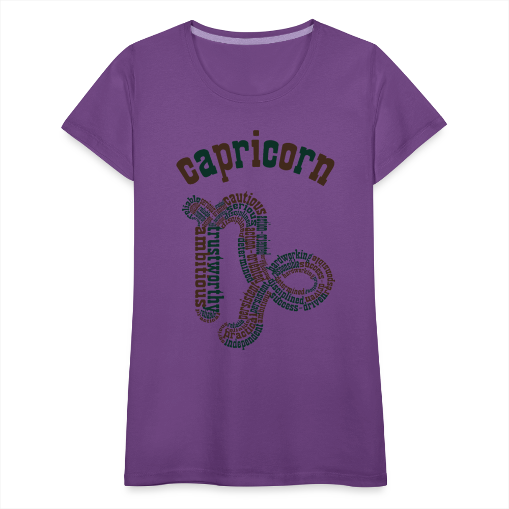 Women's Power Words Capricorn Premium T-Shirt - purple