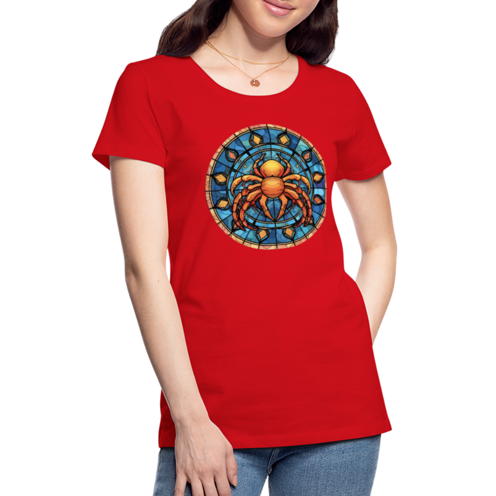 Women’s Mosaic Cancer Premium T-Shirt - red