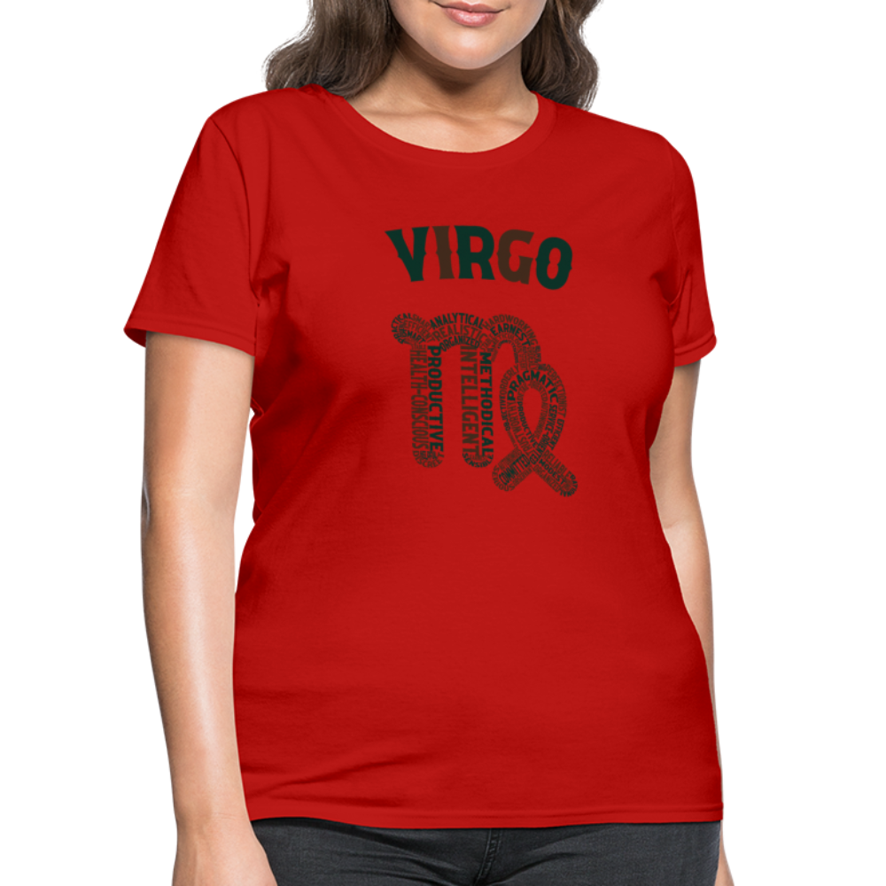 Women's Power Words Virgo T-Shirt - red