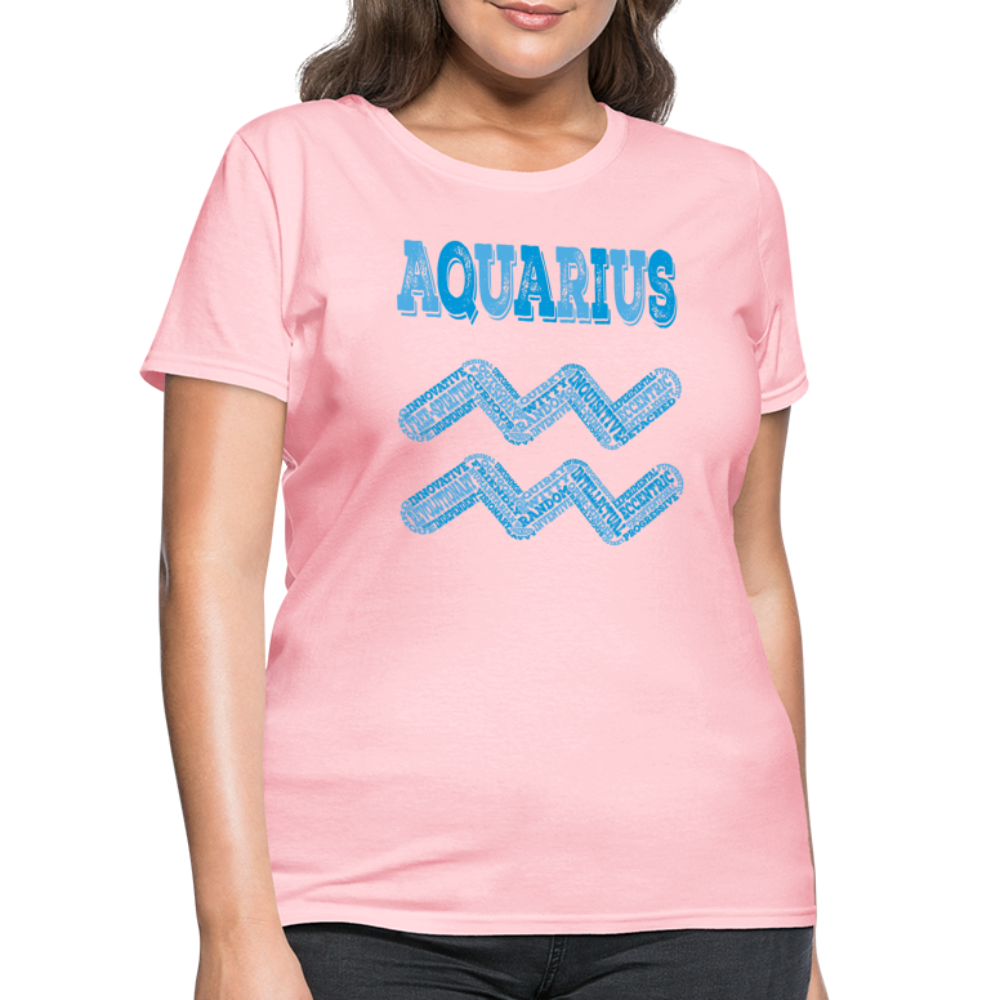 Women's Power Words Aquarius T-Shirt - pink