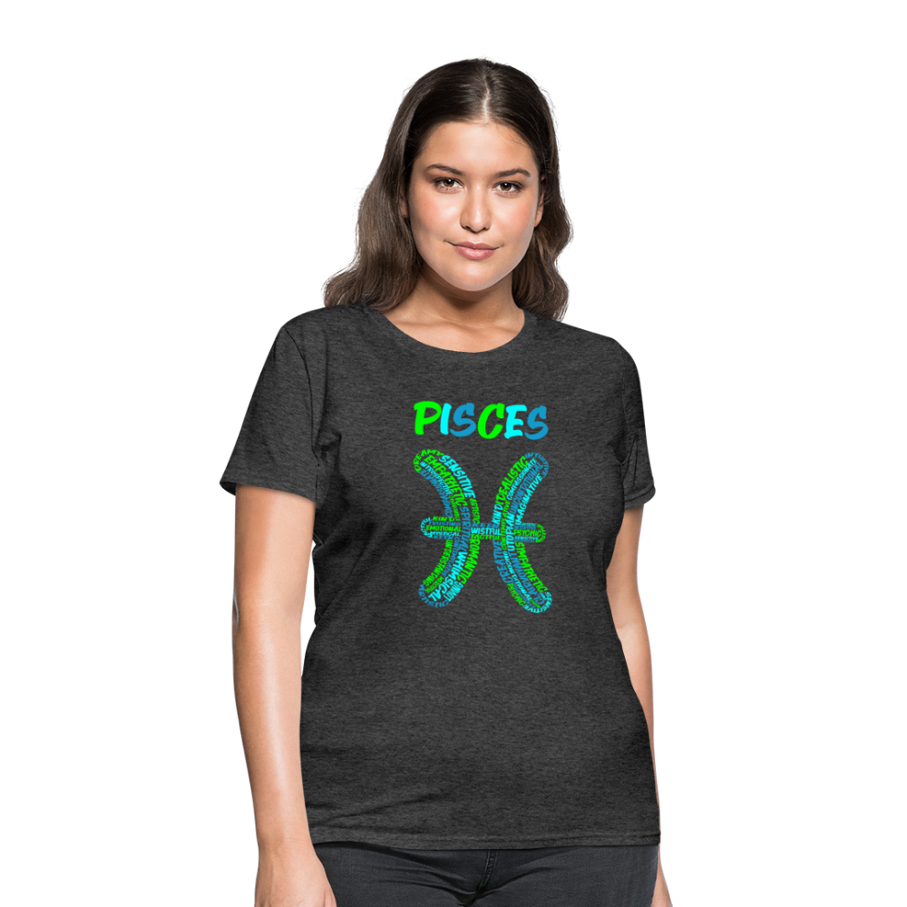 Women's Power Words Pisces T-Shirt - heather black