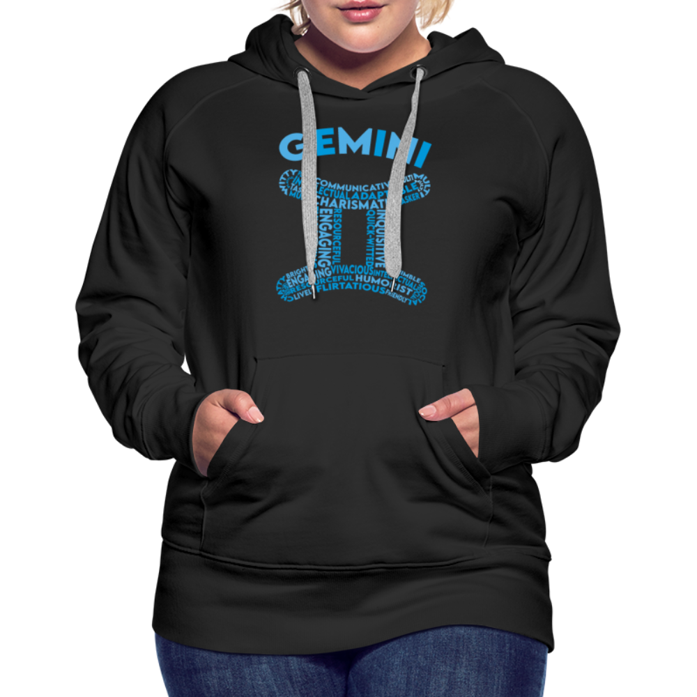 Women's Power Words Gemini Premium Hoodie - black