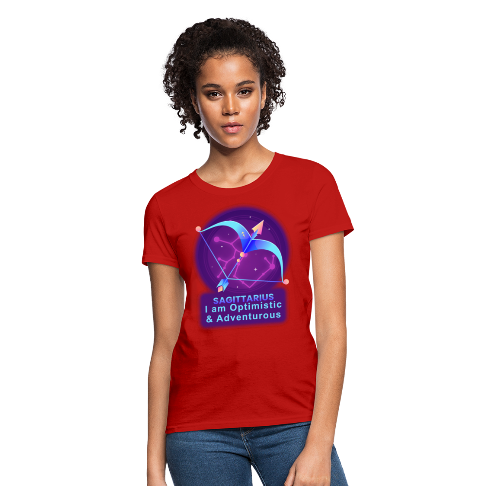 Women's Neon Sagittarius T-Shirt - red