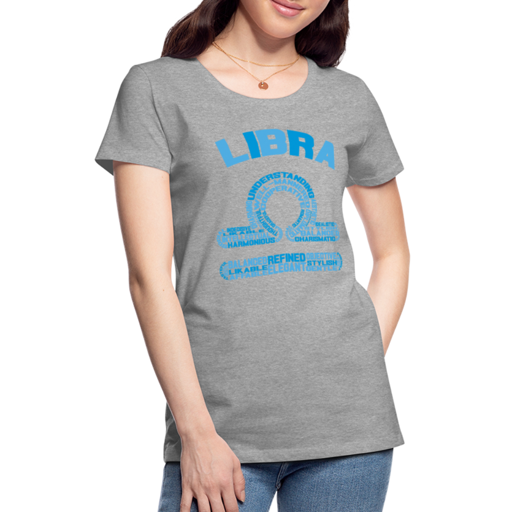 Women's Power Words Libra Premium T-Shirt - heather gray