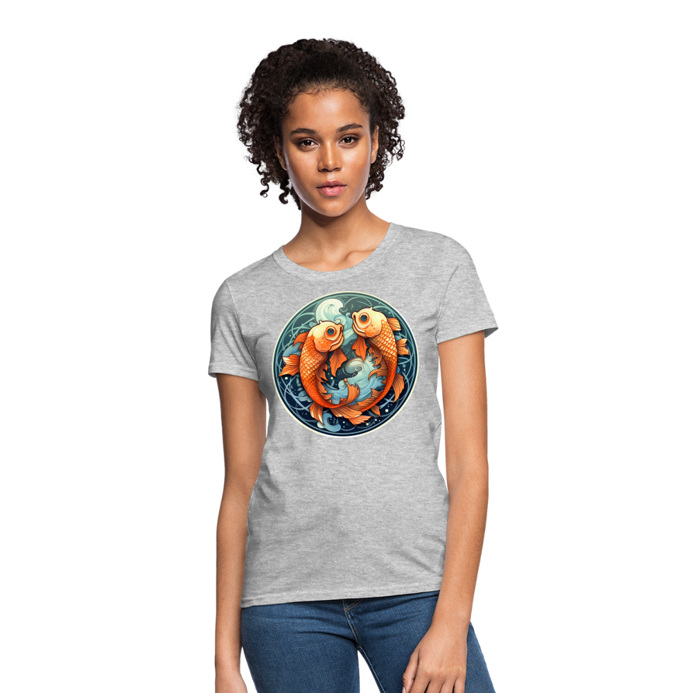 Women's Symbol Pisces T-Shirt - heather gray