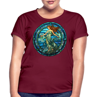 Thumbnail for Women's Mosaic Aquarius Relaxed Fit T-Shirt - burgundy