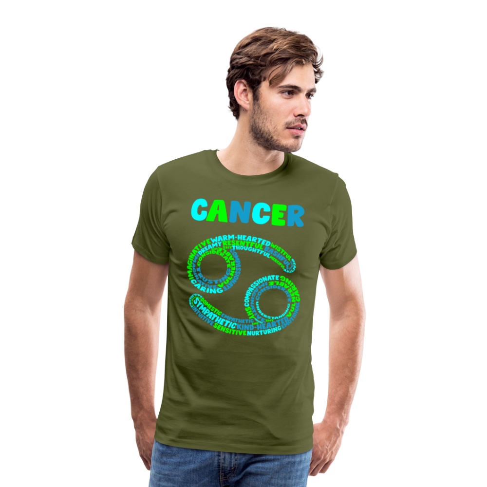 Men's Power Words Cancer Premium T-Shirt - olive green