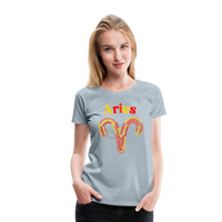 Thumbnail for Women's Power Words Aries Premium T-Shirt - heather ice blue