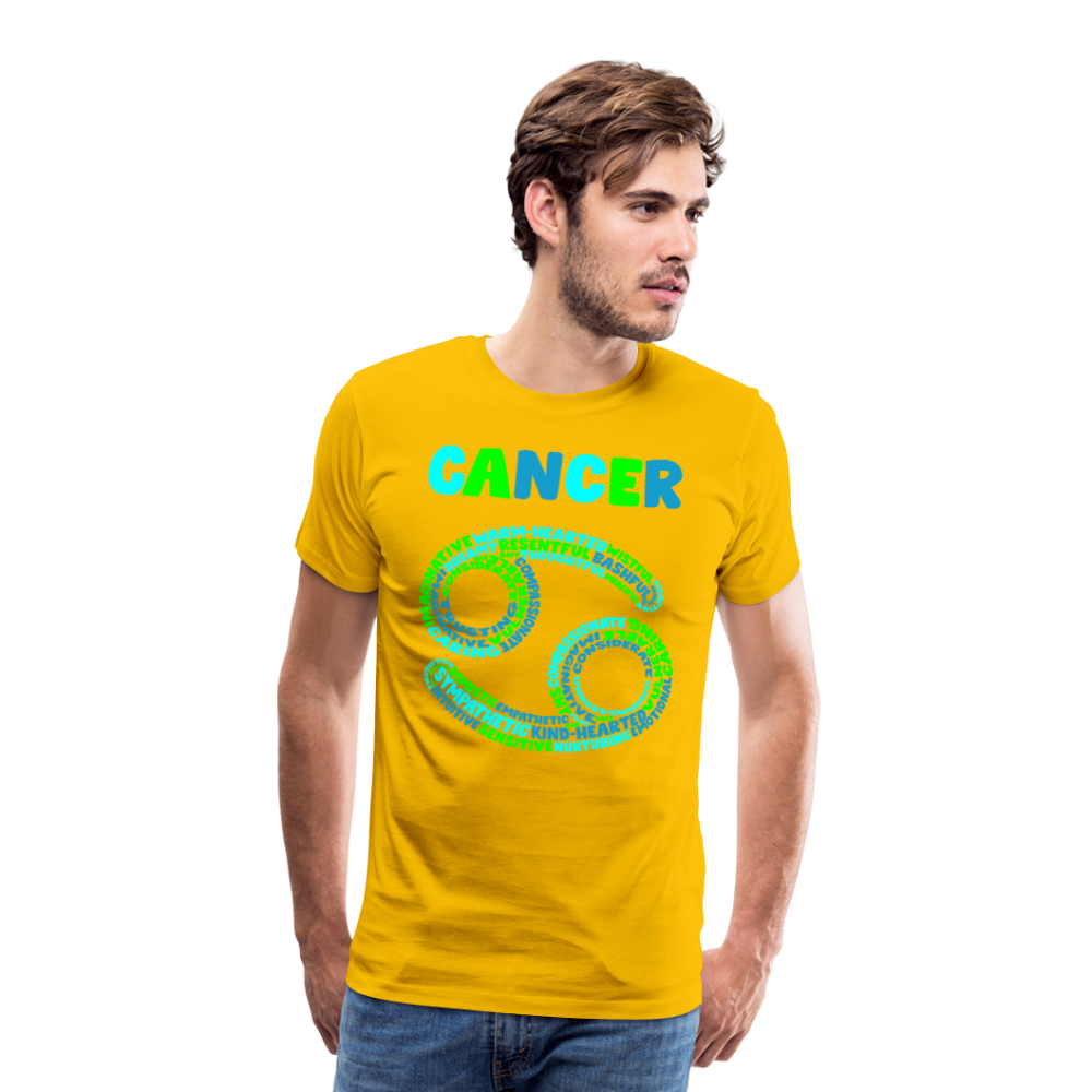 Men's Power Words Cancer Premium T-Shirt - sun yellow