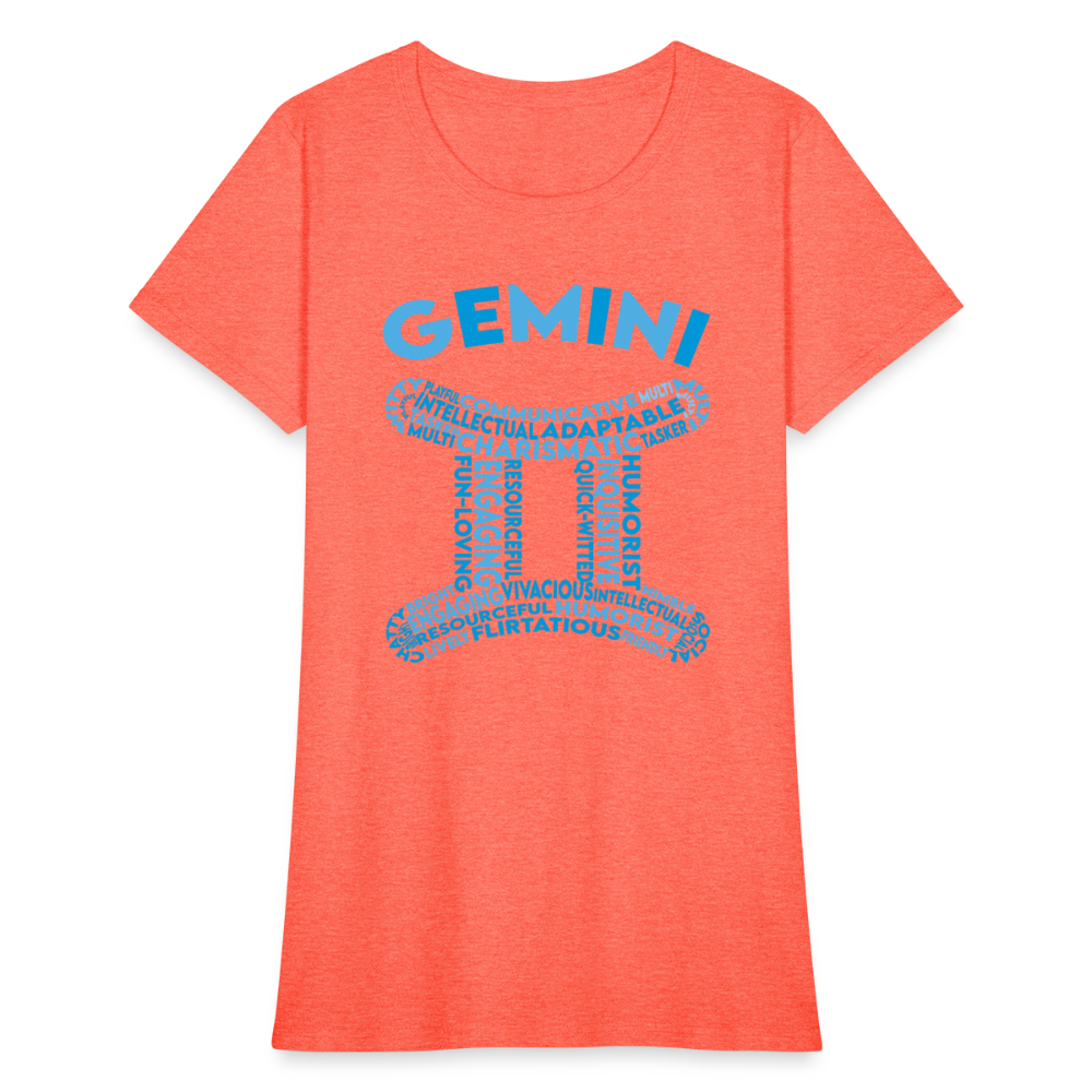 Women's Power Words Gemini T-Shirt - heather coral