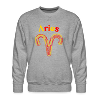 Thumbnail for Men's Power Words Aries Premium Sweatshirt - heather grey