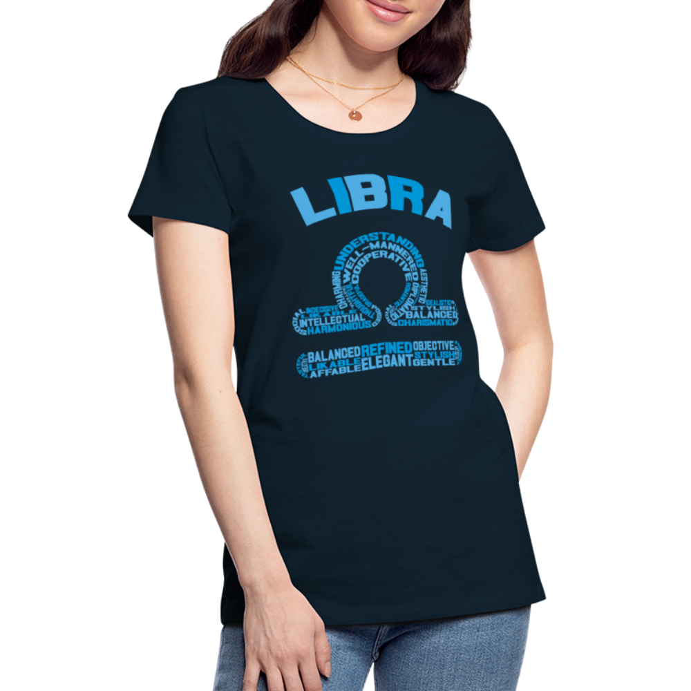 Women's Power Words Libra Premium T-Shirt - deep navy