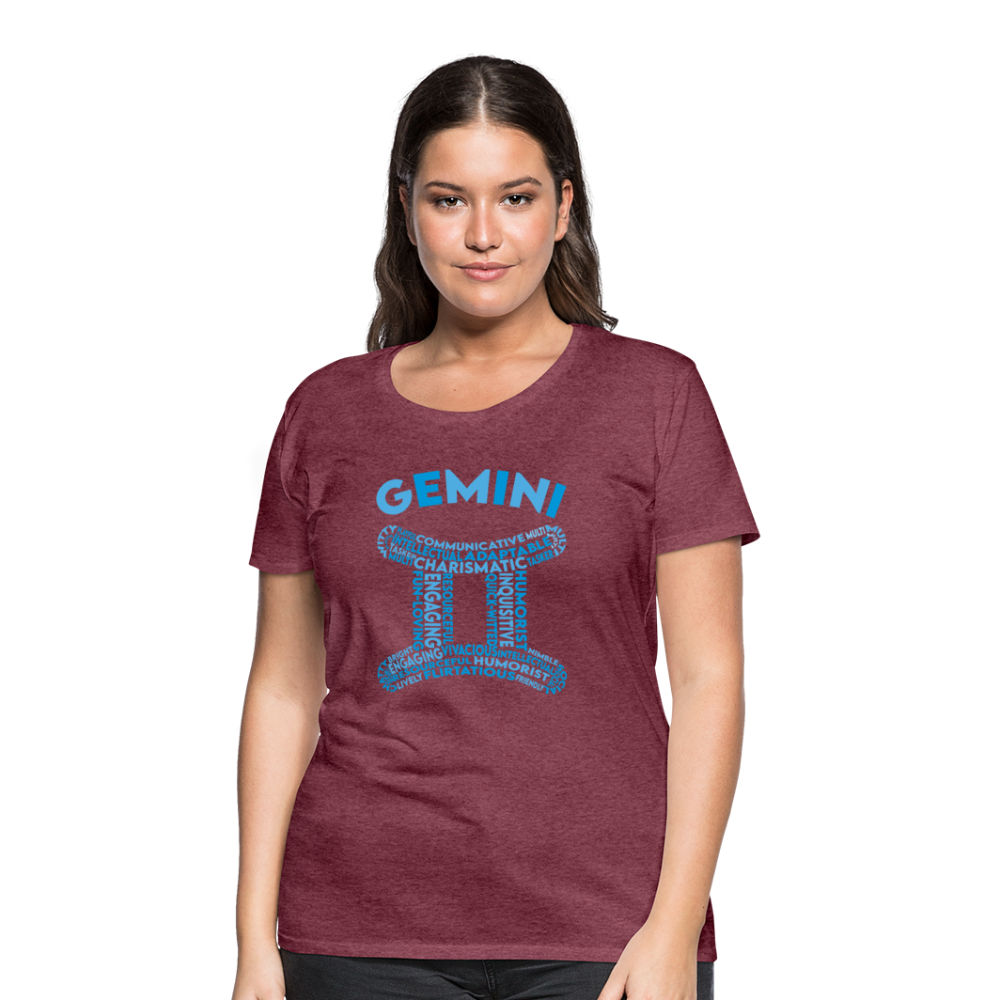 Women's Power Words Gemini Premium T-Shirt - heather burgundy