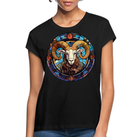 Thumbnail for Women's Mosaic Aries Relaxed Fit T-Shirt - black