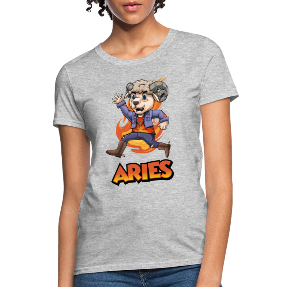 Women's Playful Aries T-Shirt - heather gray