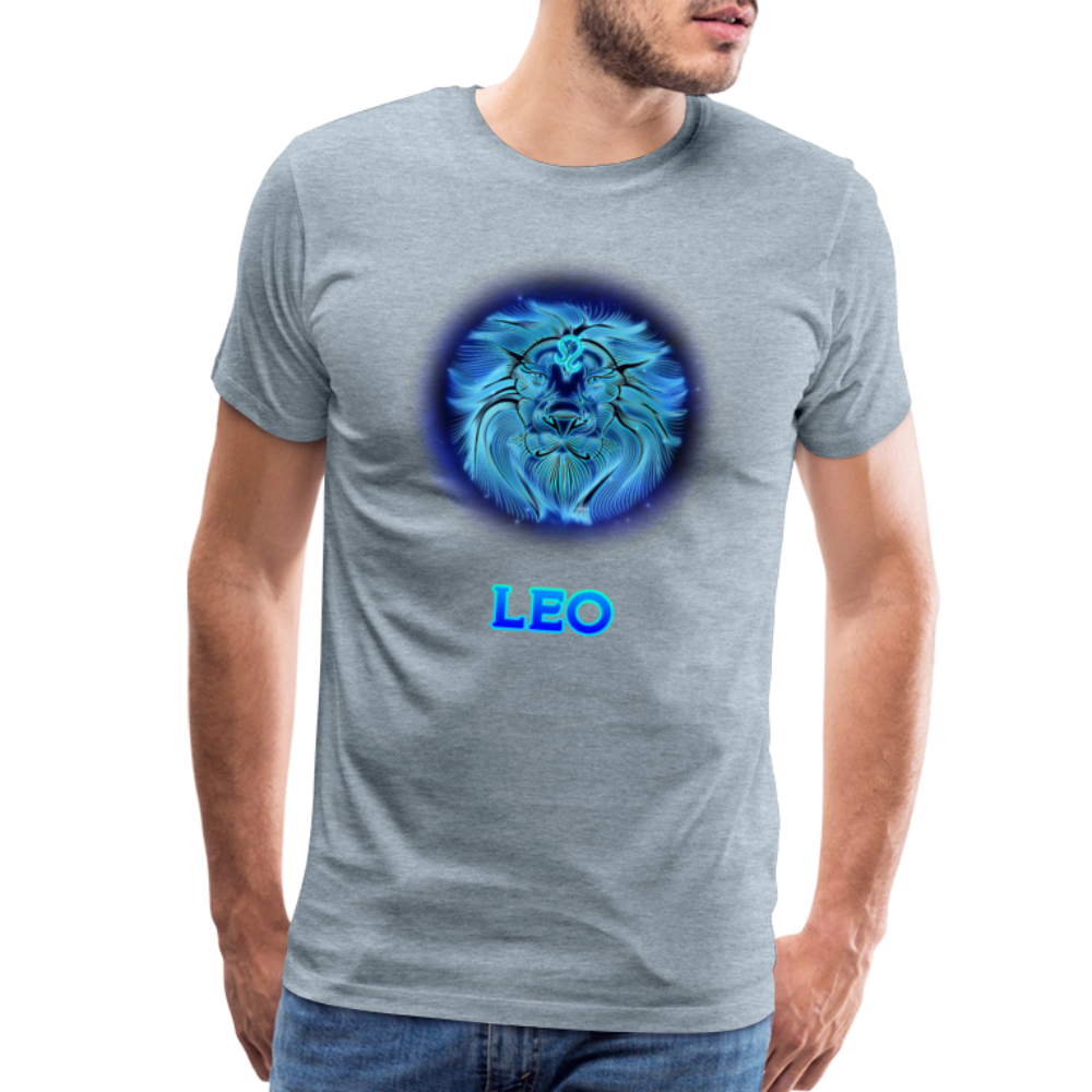 Men's Leo Premium T-Shirt - heather ice blue