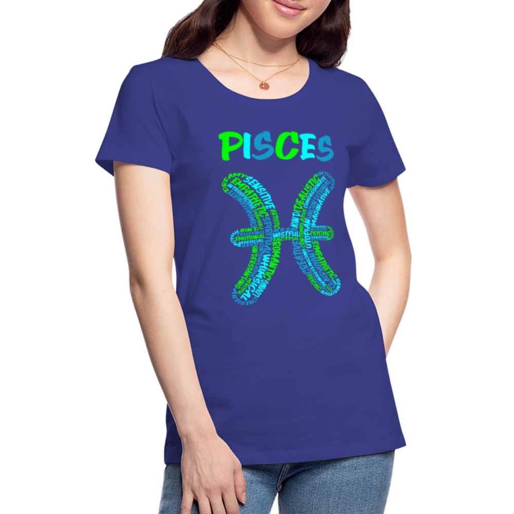 Women's Power Words Pisces Premium T-Shirt - royal blue