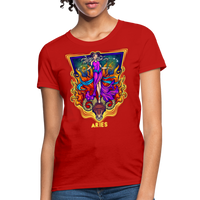 Thumbnail for Women's Cosmic Aries Design T-Shirt - red