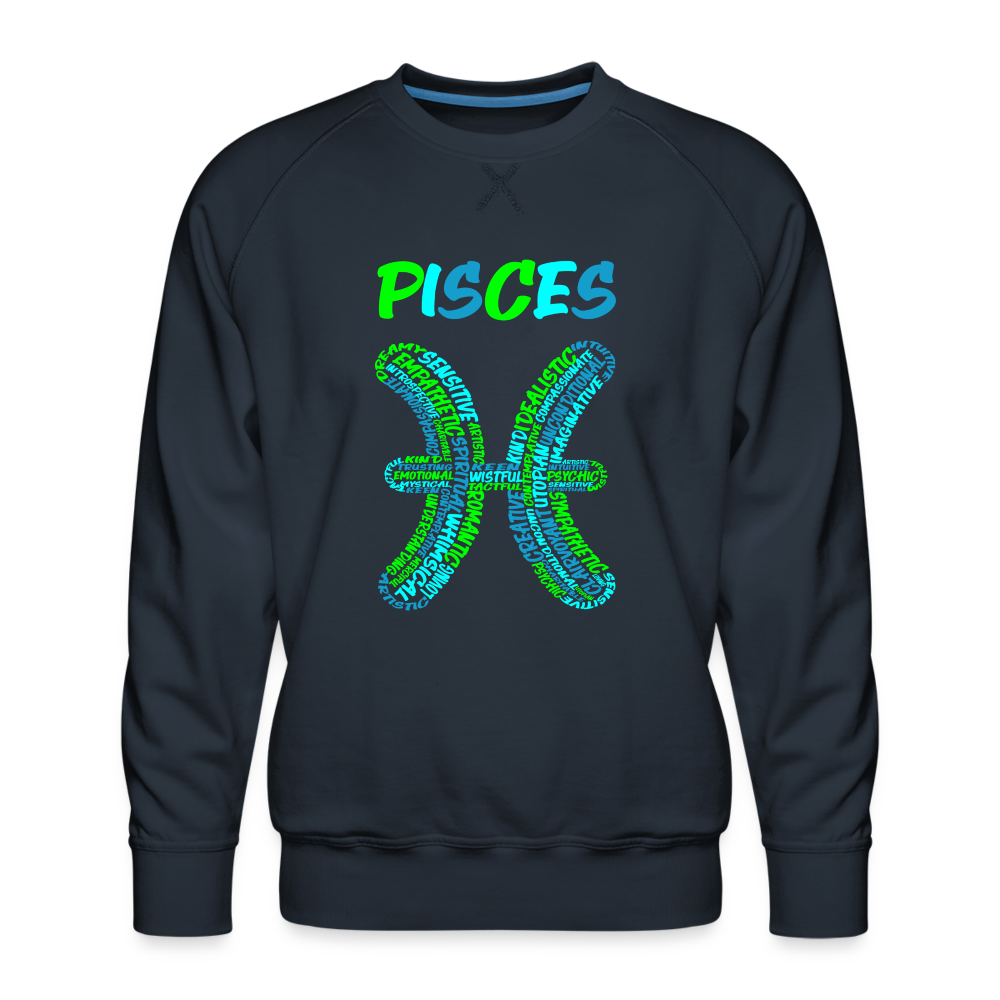 Men's Power Words Pisces Premium Sweatshirt - navy