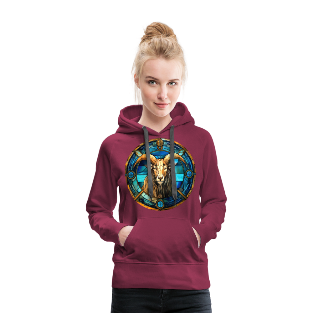 Women’s Mosaic Capricorn Premium Hoodie - burgundy