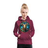 Thumbnail for Women’s Mosaic Capricorn Premium Hoodie - burgundy