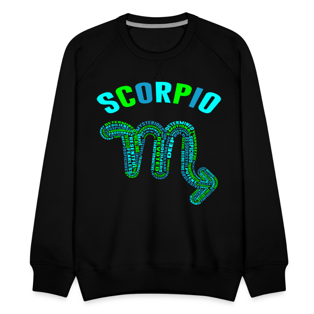 Men's Power Words Scorpio Premium Sweatshirt - black