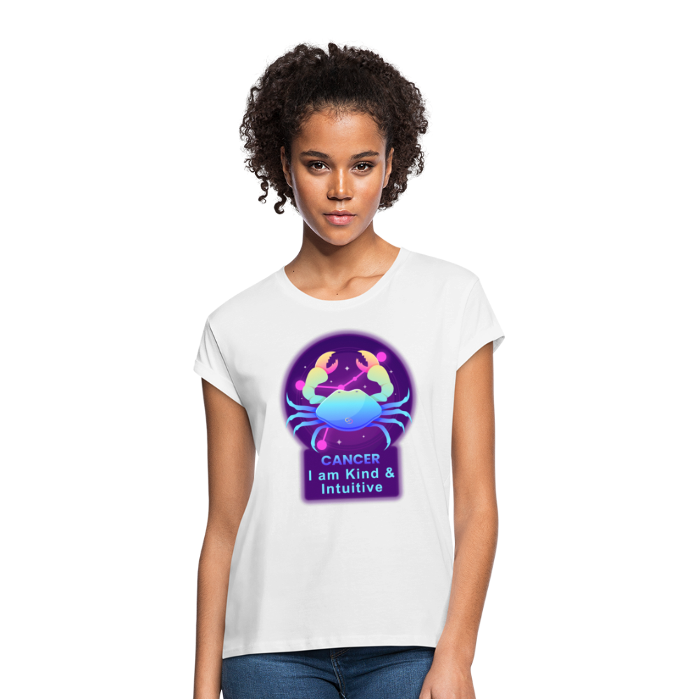 Women's Neon Cancer Relaxed Fit T-Shirt - white