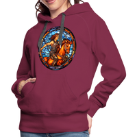 Thumbnail for Women’s Mosaic Sagittarius Premium Hoodie - burgundy