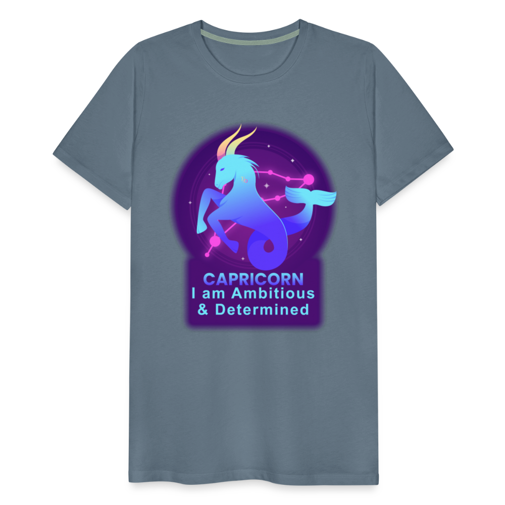 Men's Neon Capricorn Premium T-Shirt - steel blue