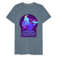 Thumbnail for Men's Neon Capricorn Premium T-Shirt - steel blue