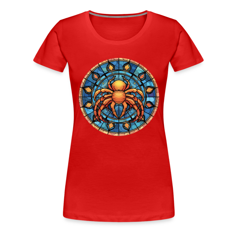 Women’s Mosaic Cancer Premium T-Shirt - red