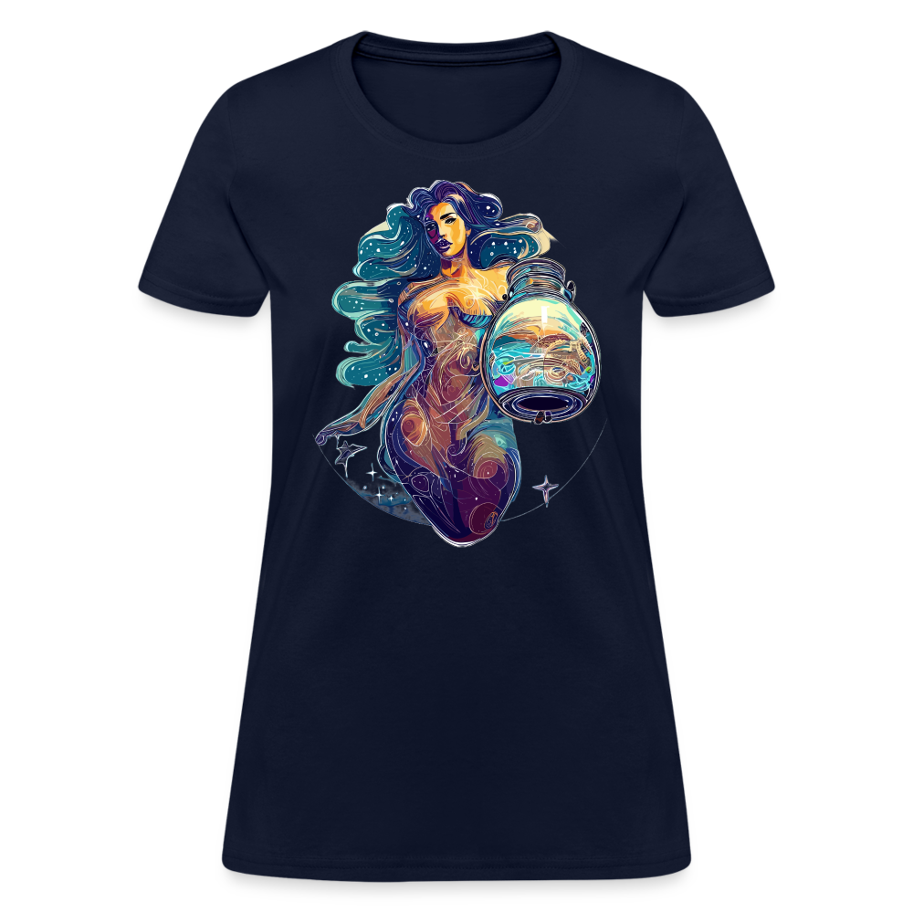 Women's Mythical Aquarius T-Shirt - navy