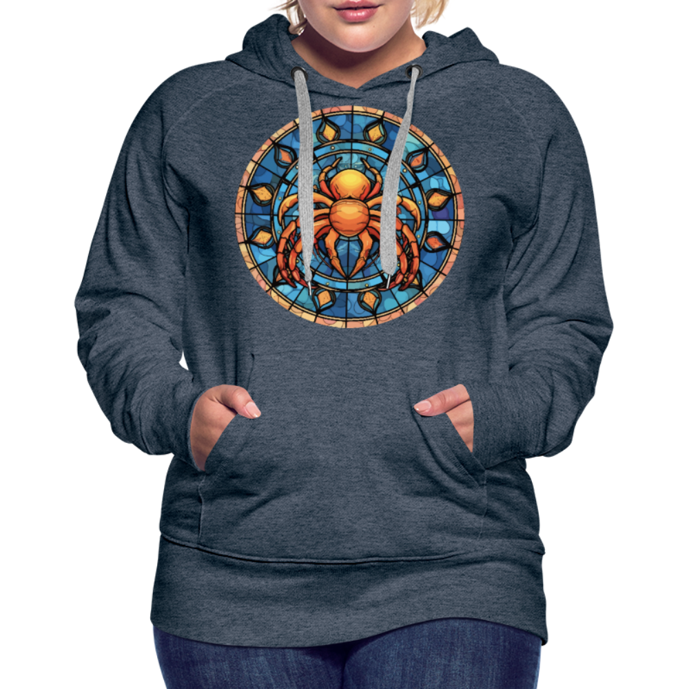 Women’s Mosaic Cancer Premium Hoodie - heather denim