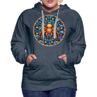 Thumbnail for Women’s Mosaic Cancer Premium Hoodie - heather denim