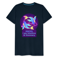 Thumbnail for Men's Neon Pisces Premium T-Shirt - deep navy