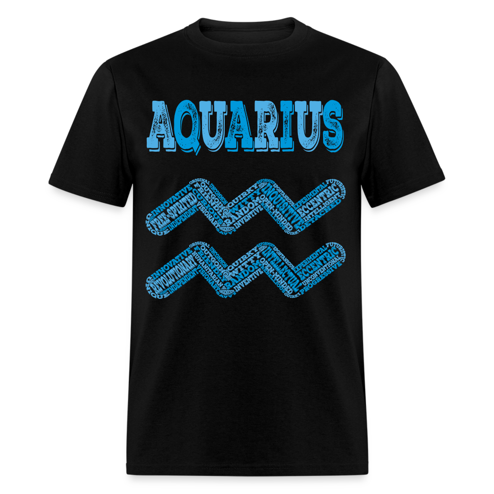 Men's Power Words Aquarius Classic T-Shirt - black