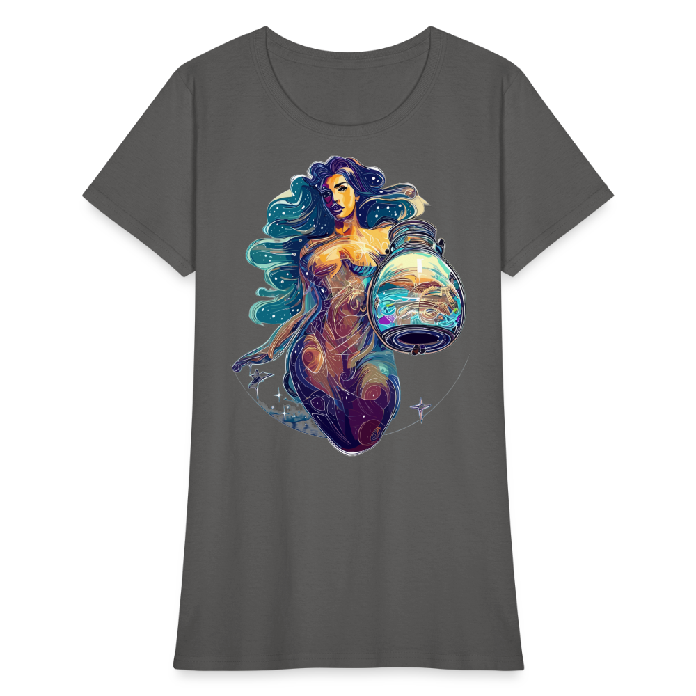 Women's Mythical Aquarius T-Shirt - charcoal